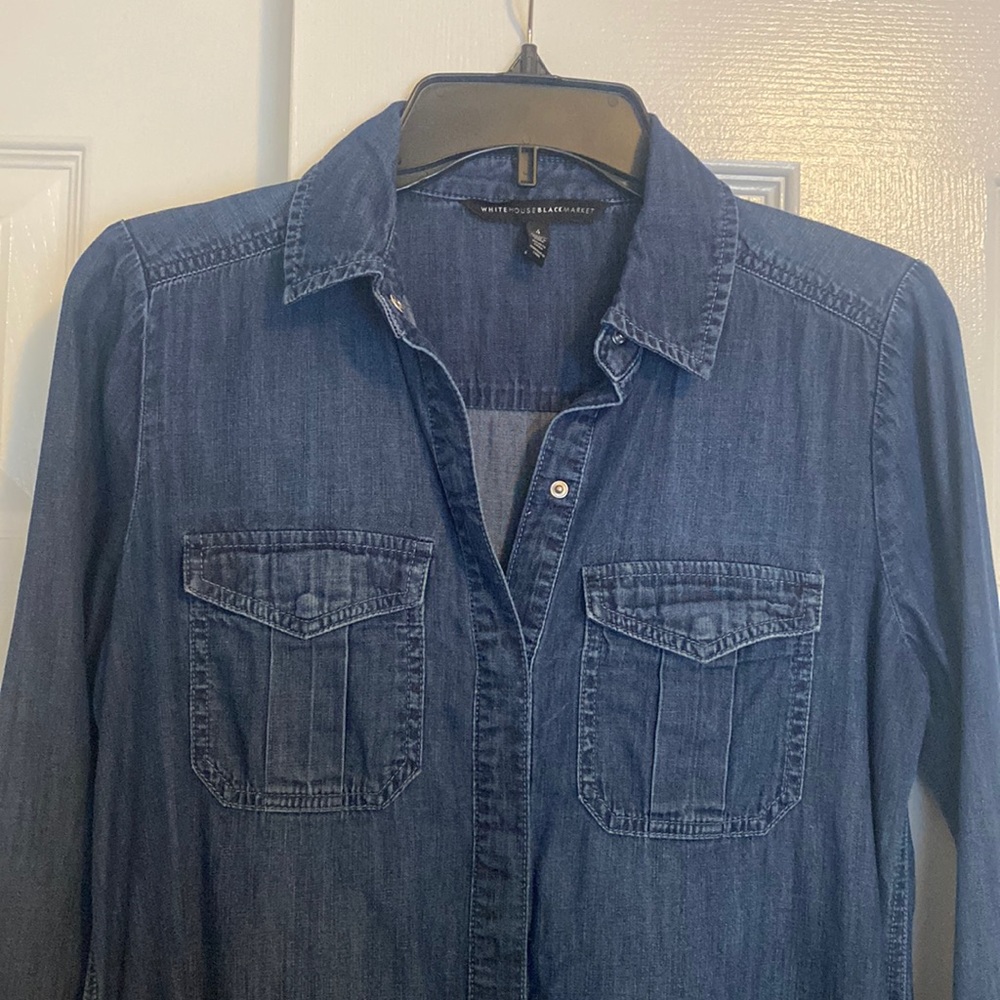 White House Black Market denim/chambray dress